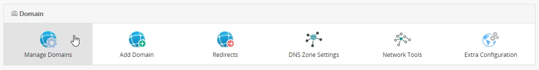 Tvarkyti domenus panelyje webuzo