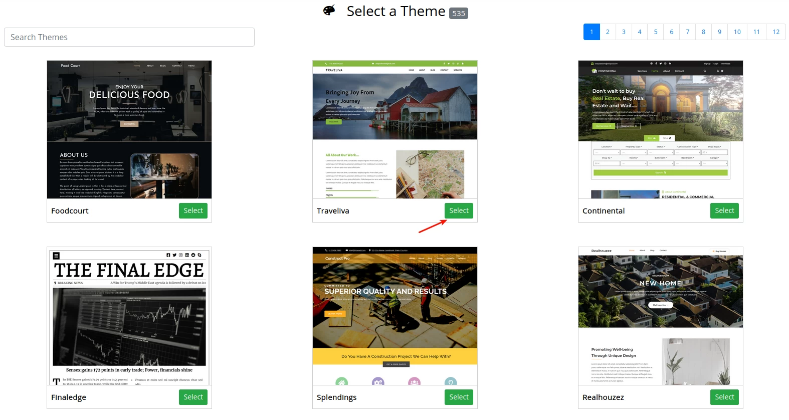 Selectarea temei site-ului