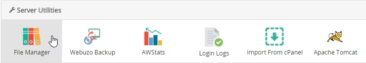 File Manager panou webuzo