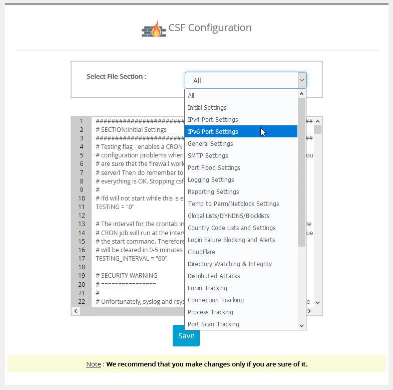 Editare fisier de configurare