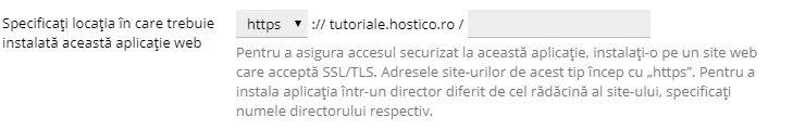 Setari Locatie Instalare