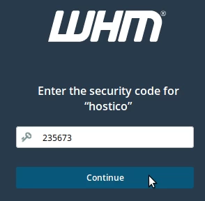 Panou de control WHM