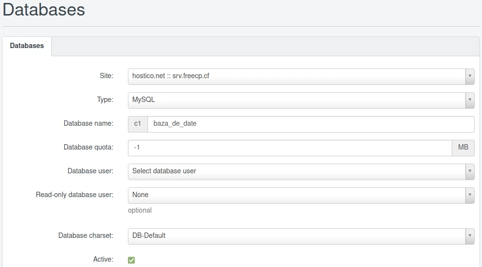isp config creare sql