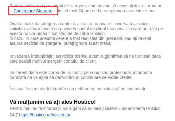 Confirmare prin email
